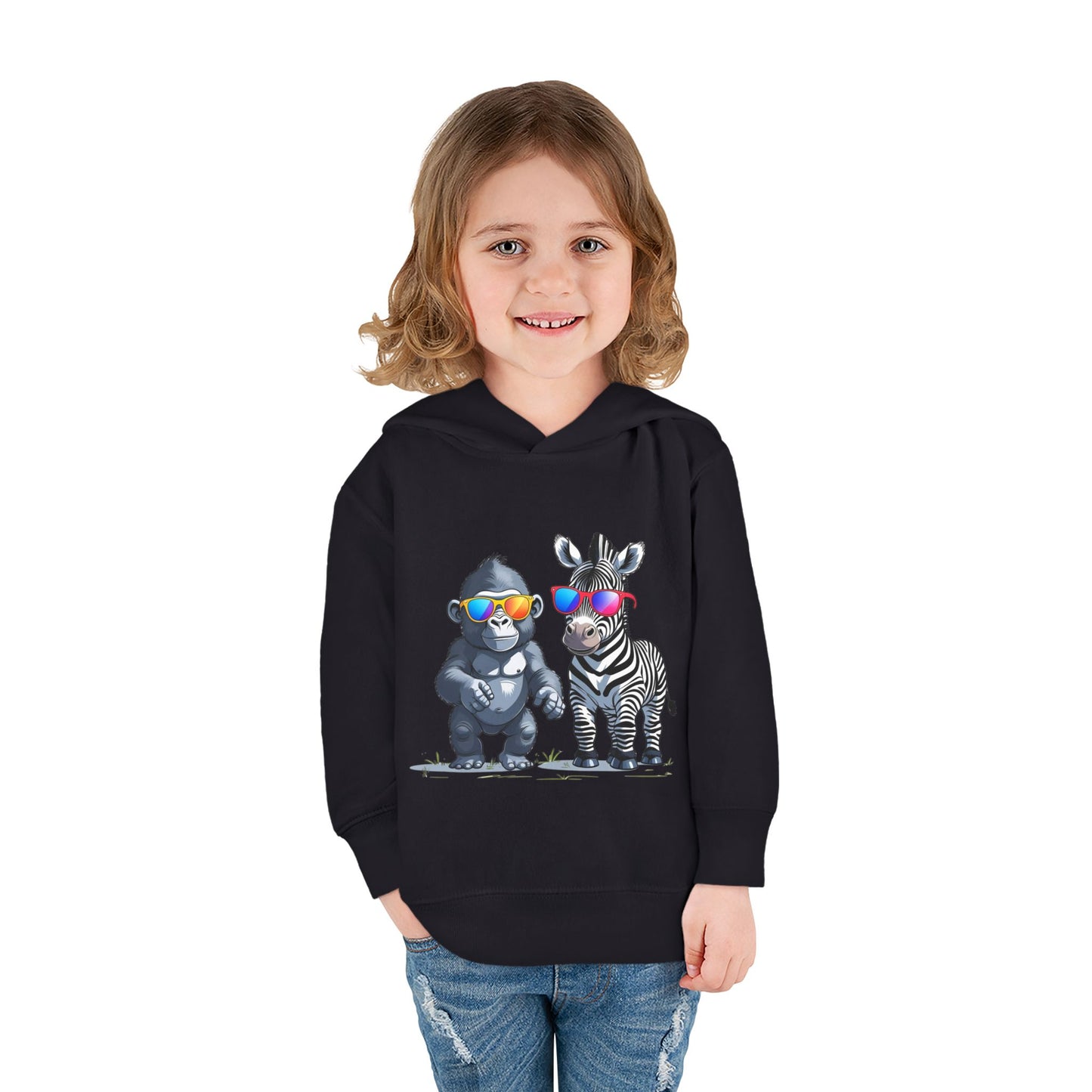 Cool Kids Pullover Hoodie - FUN Gorilla & Zebra Friends