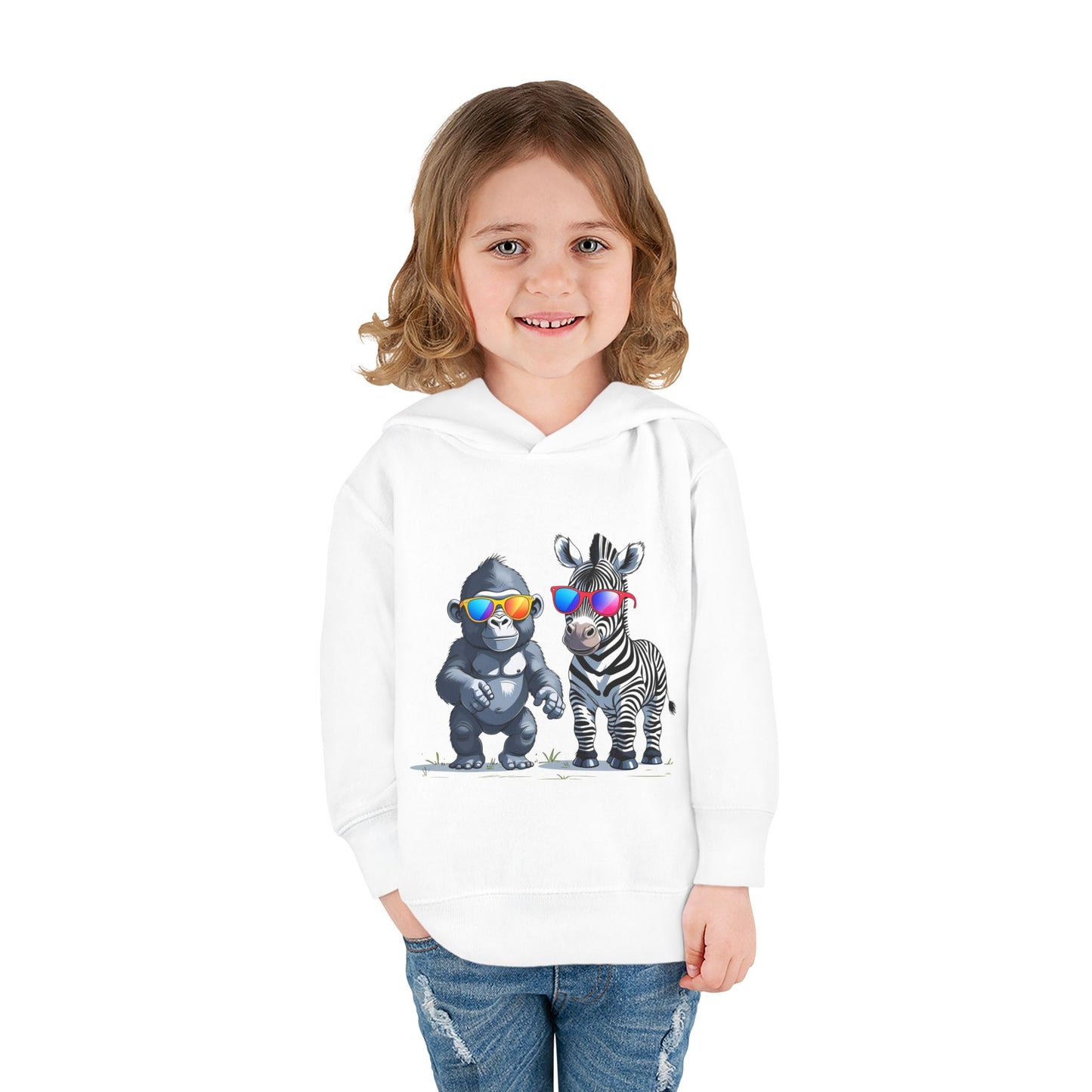 Cool Kids Pullover Hoodie - FUN Gorilla & Zebra Friends