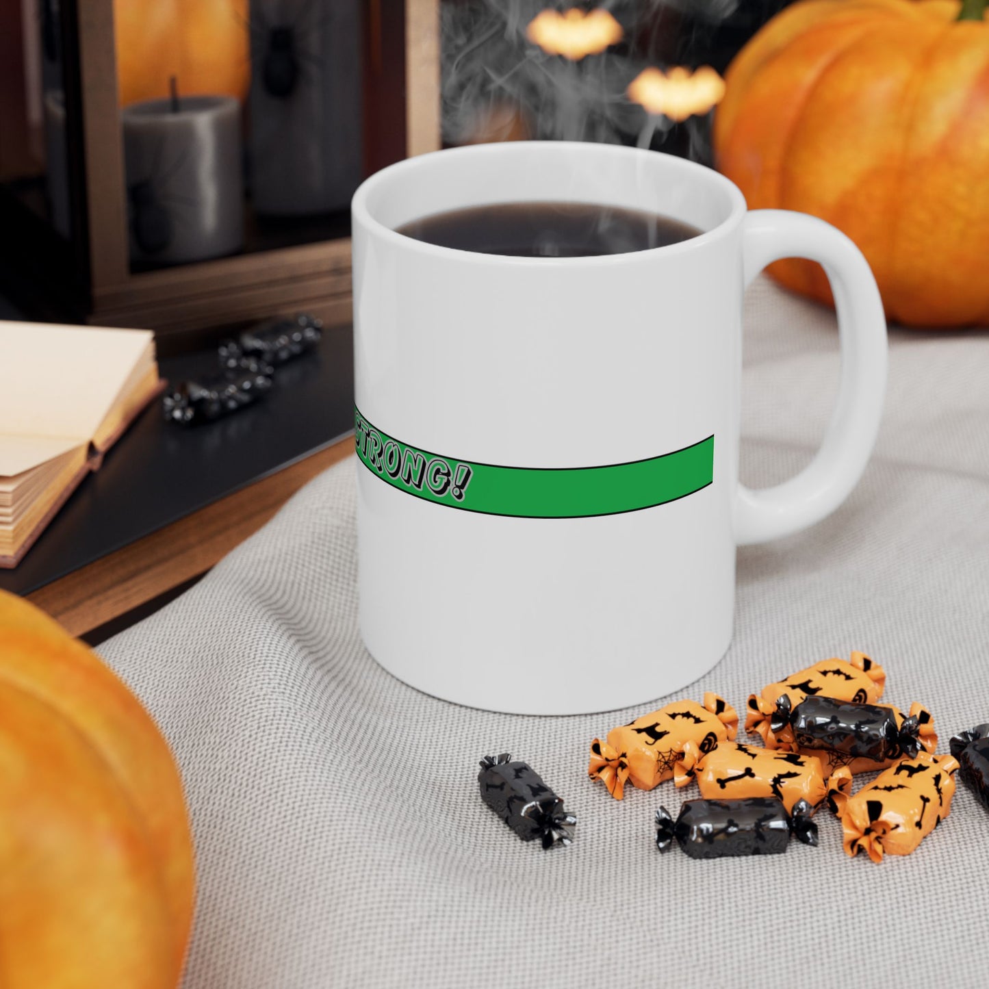 Thin Green Line Ceramic Mug - Get Gorilla Strong