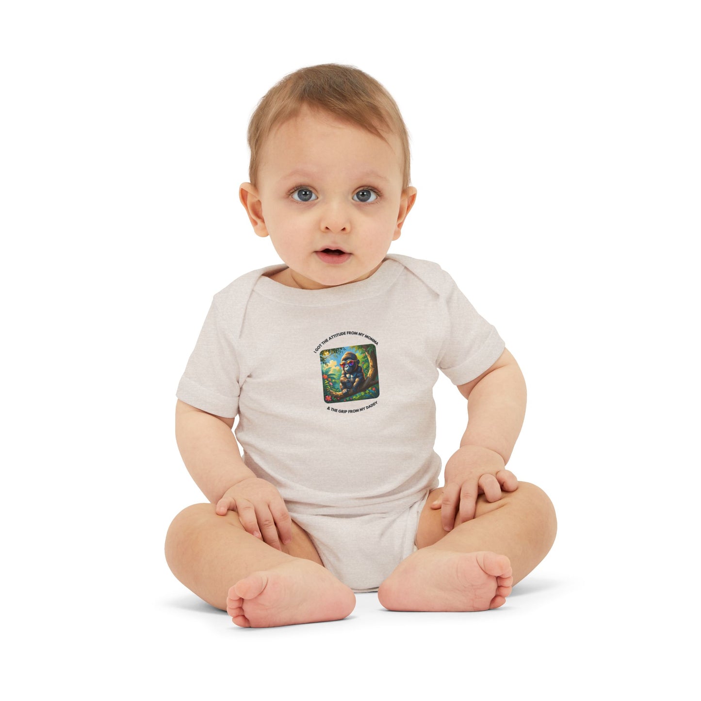 Infant Jersey - One Piece - I Get my Attitude from My Momma & My Grip from My Daddy!