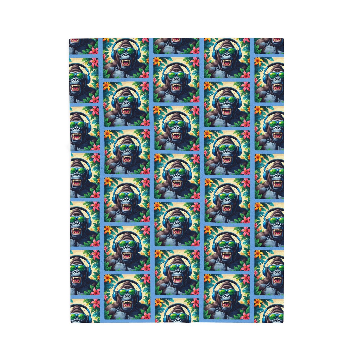 Music Makes Me Happy Velveteen Plush Blanket