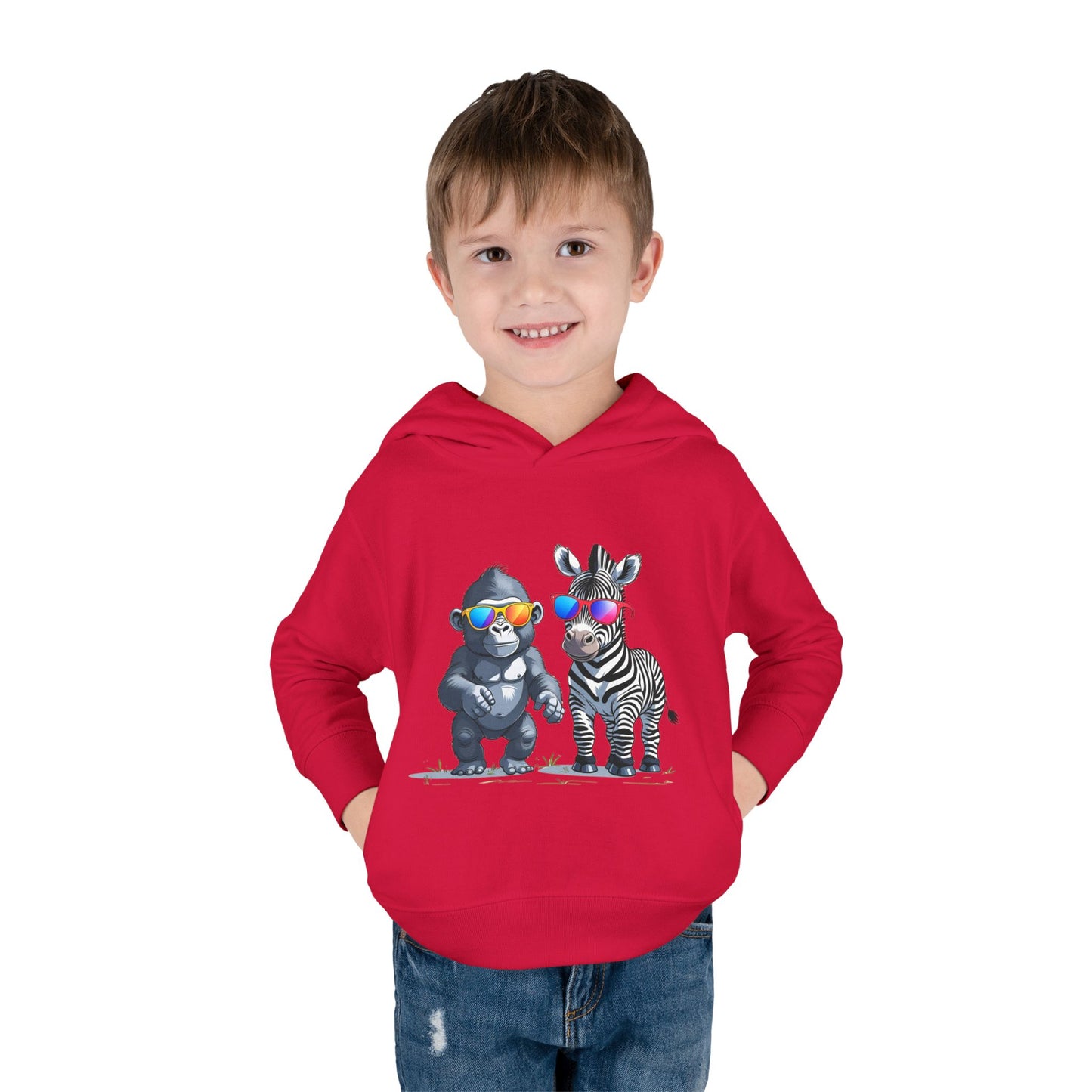 Cool Kids Pullover Hoodie - FUN Gorilla & Zebra Friends