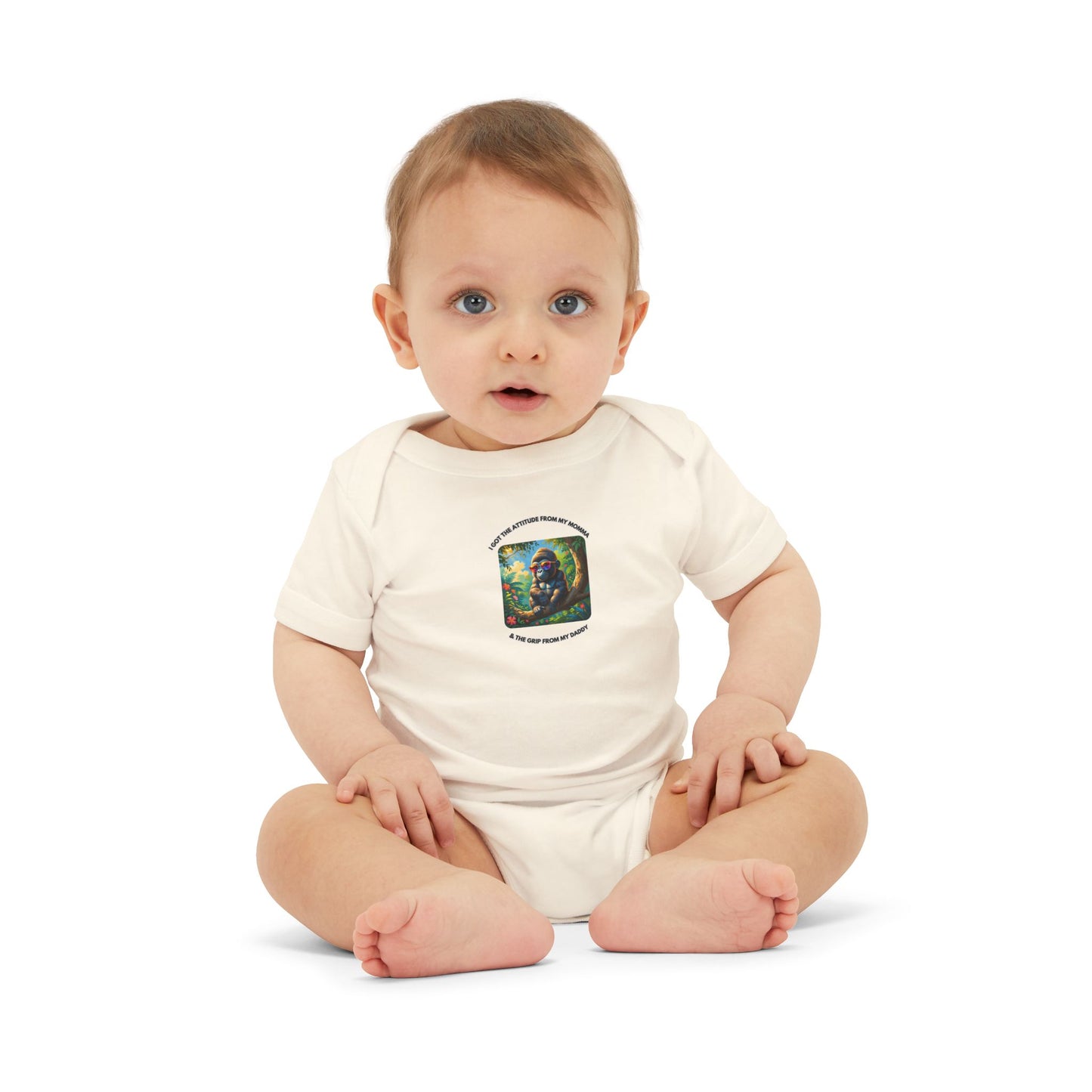 Infant Jersey - One Piece - I Get my Attitude from My Momma & My Grip from My Daddy!