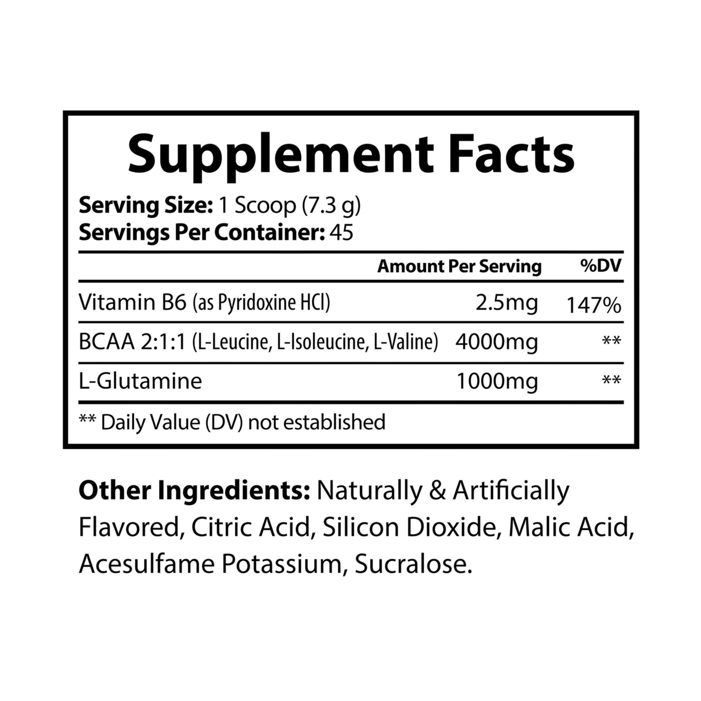 BCAA Supplement - Watermelon Flavor (325g, 11.46oz, 45 servings)