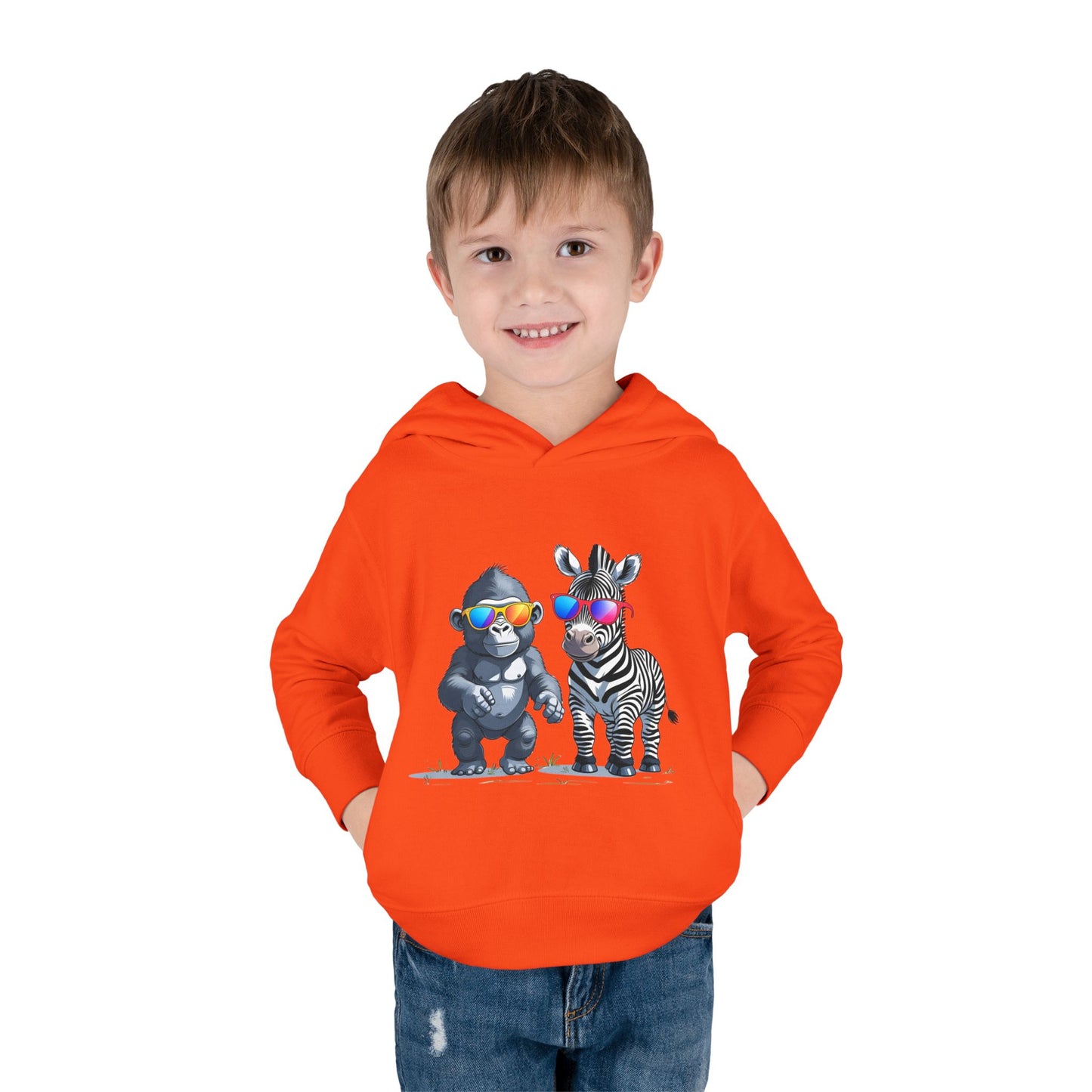 Cool Kids Pullover Hoodie - FUN Gorilla & Zebra Friends