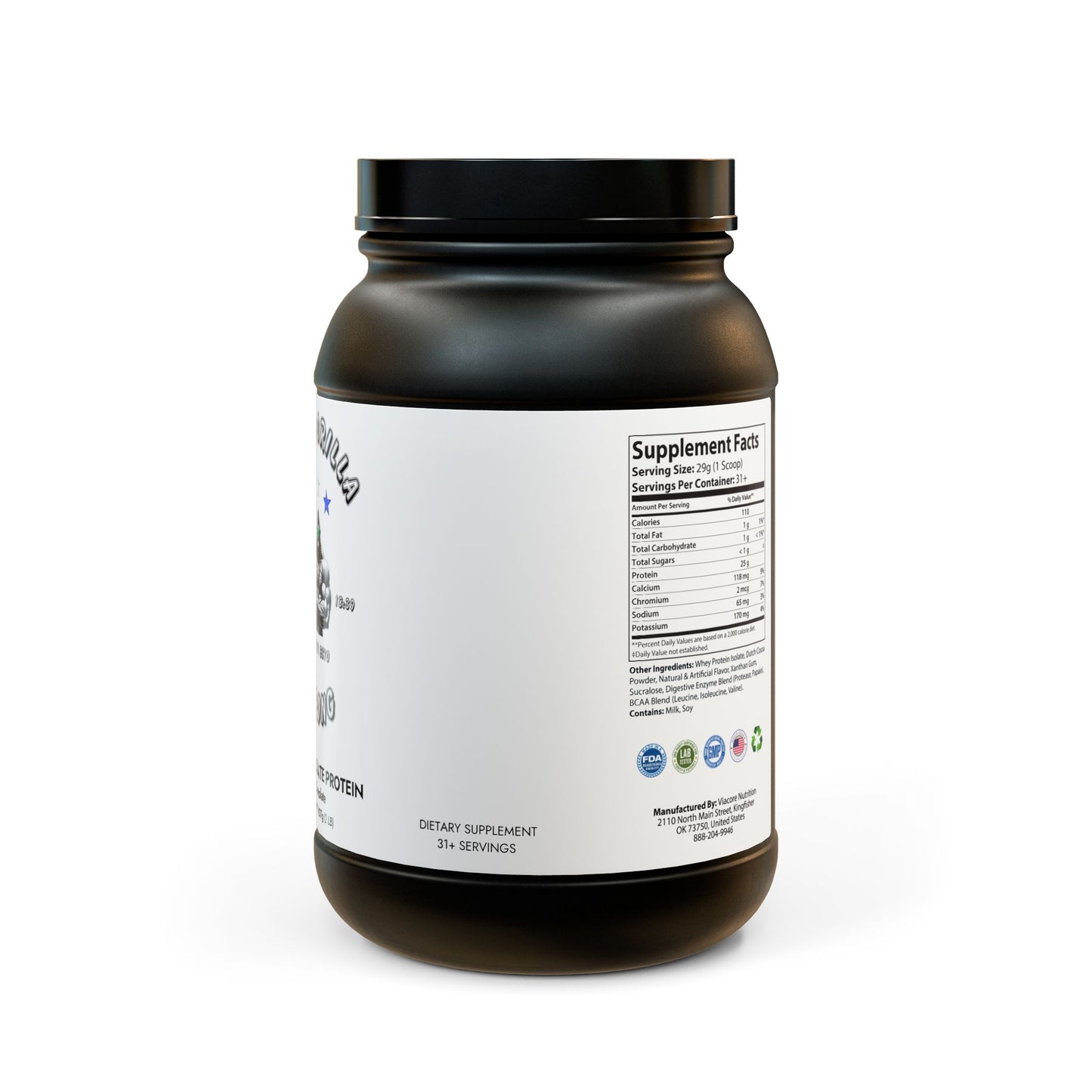 Whey Isolate Protein Supplement - Chocolate Flavored (907g, 2lb)