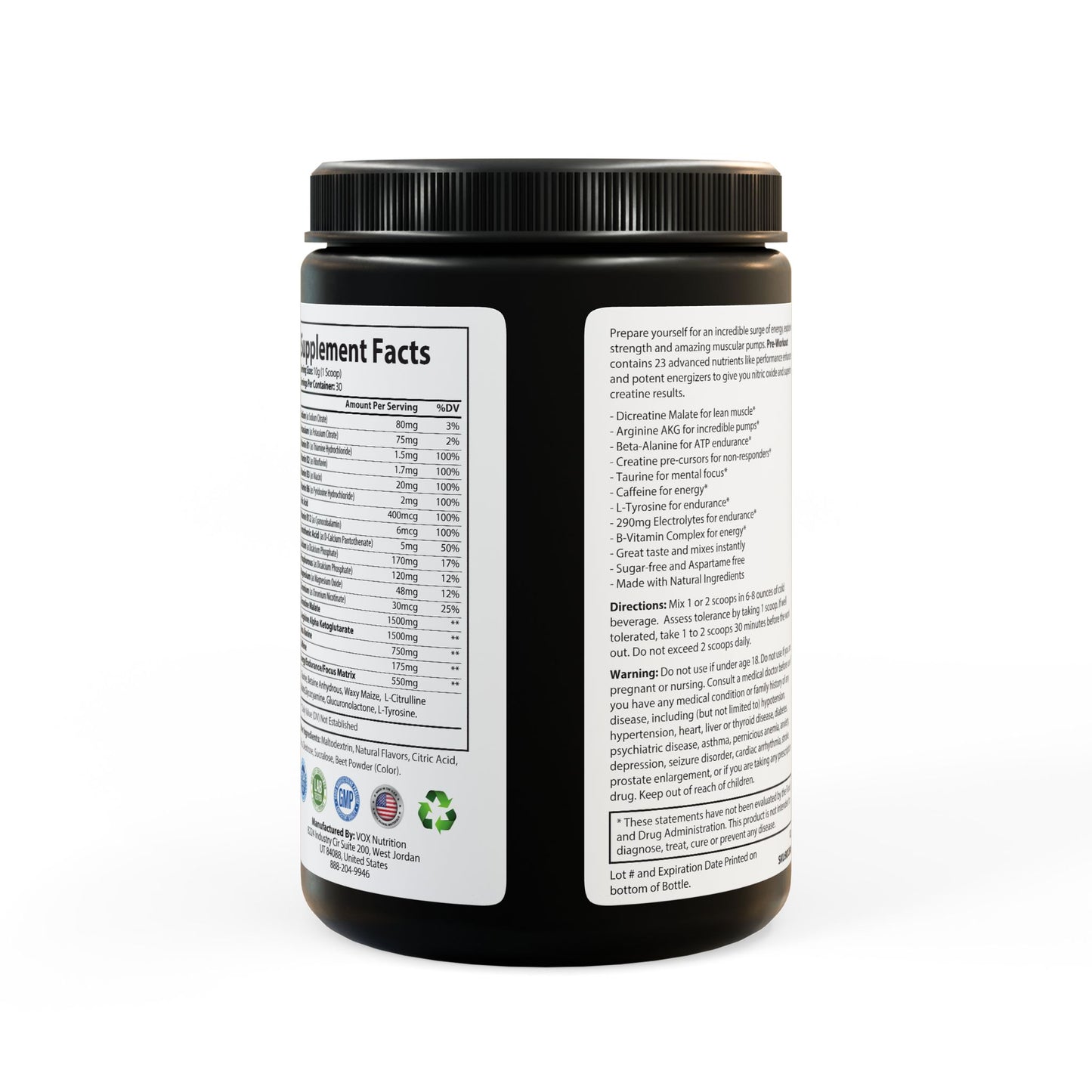 Pre-Workout Supplement - Watermelon Flavor - (300g, 10.58oz)