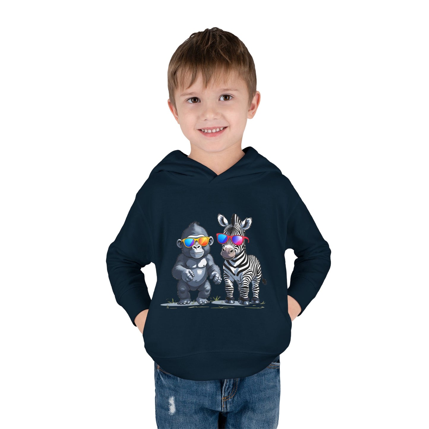 Cool Kids Pullover Hoodie - FUN Gorilla & Zebra Friends