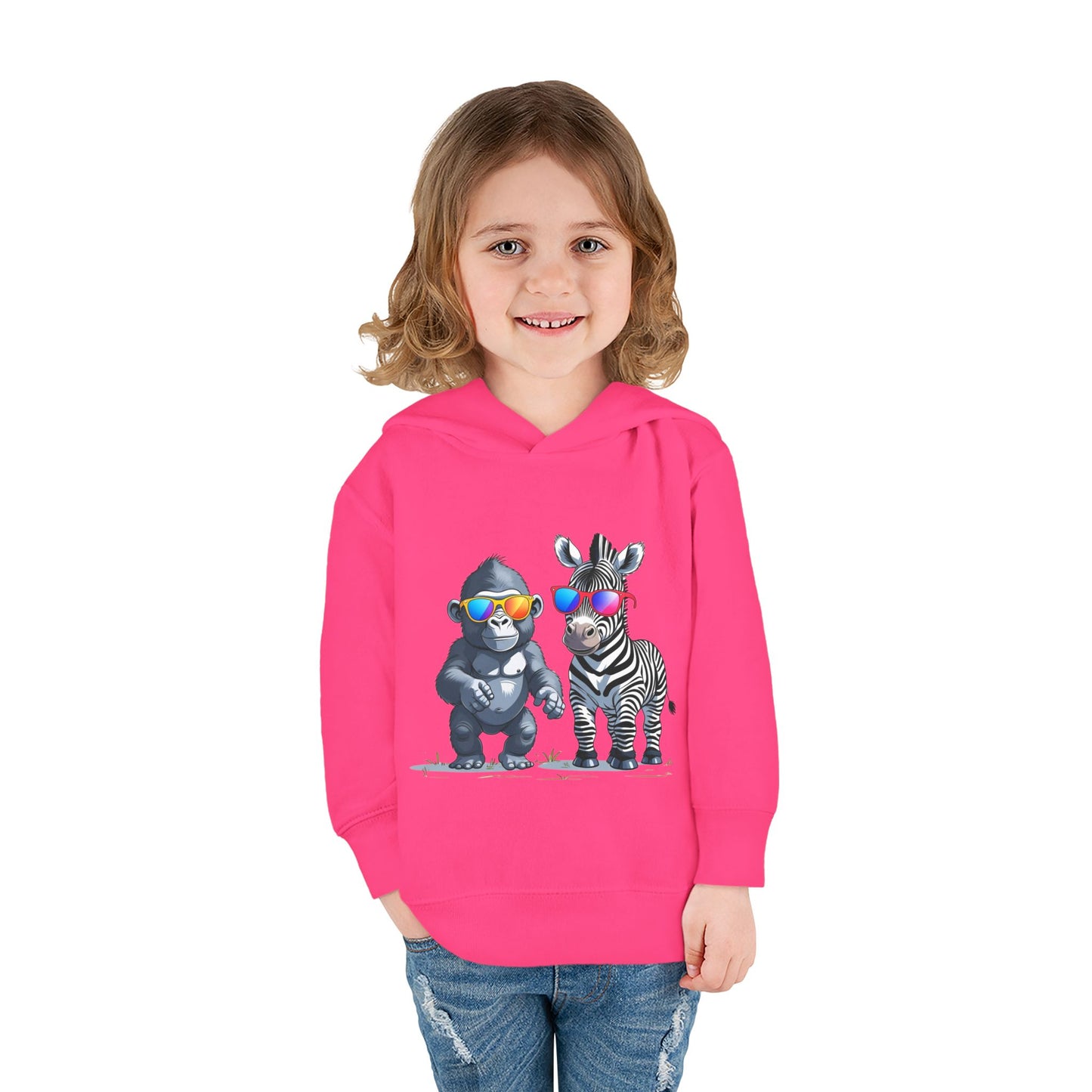 Cool Kids Pullover Hoodie - FUN Gorilla & Zebra Friends
