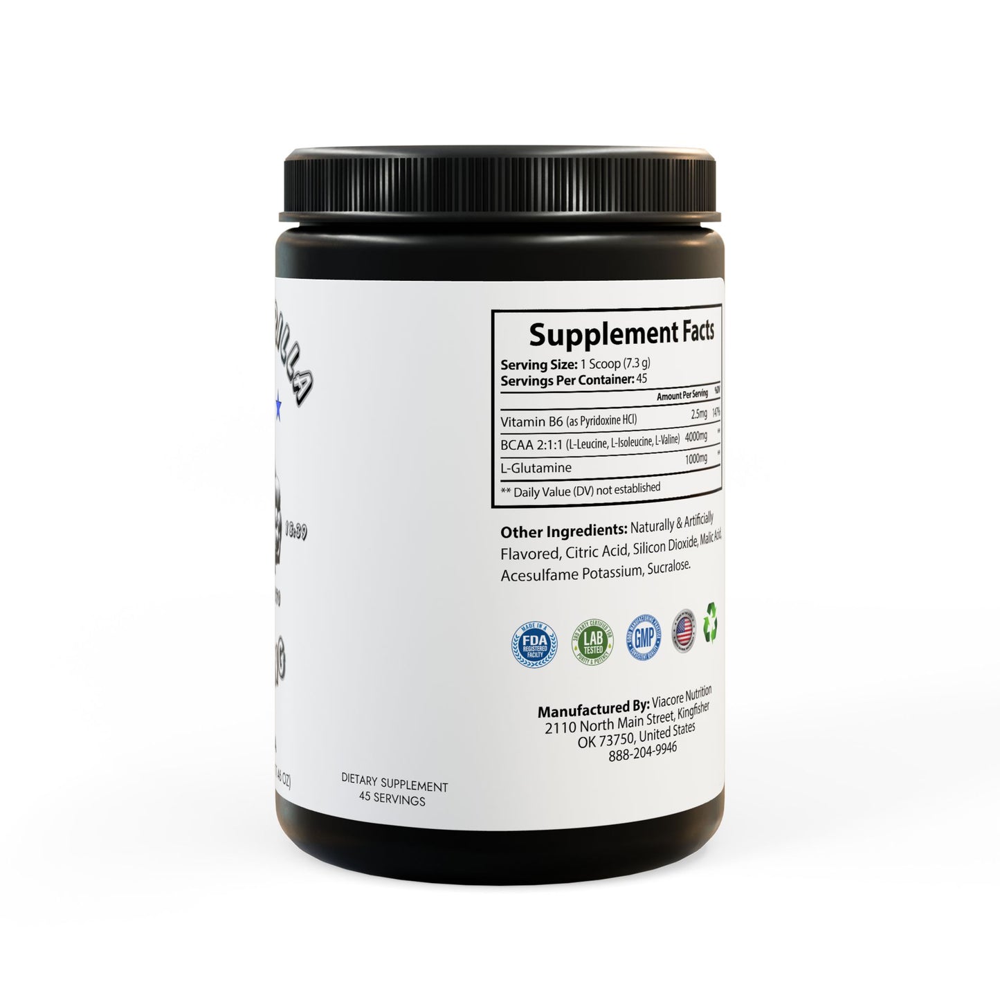 BCAA Supplement - Watermelon Flavor (325g, 11.46oz, 45 servings)