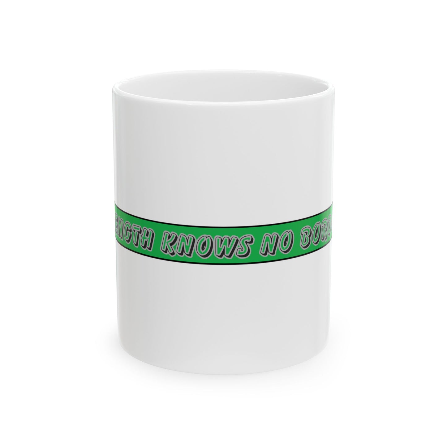 Thin Green Line Ceramic Mug - Strength Knows No Borders