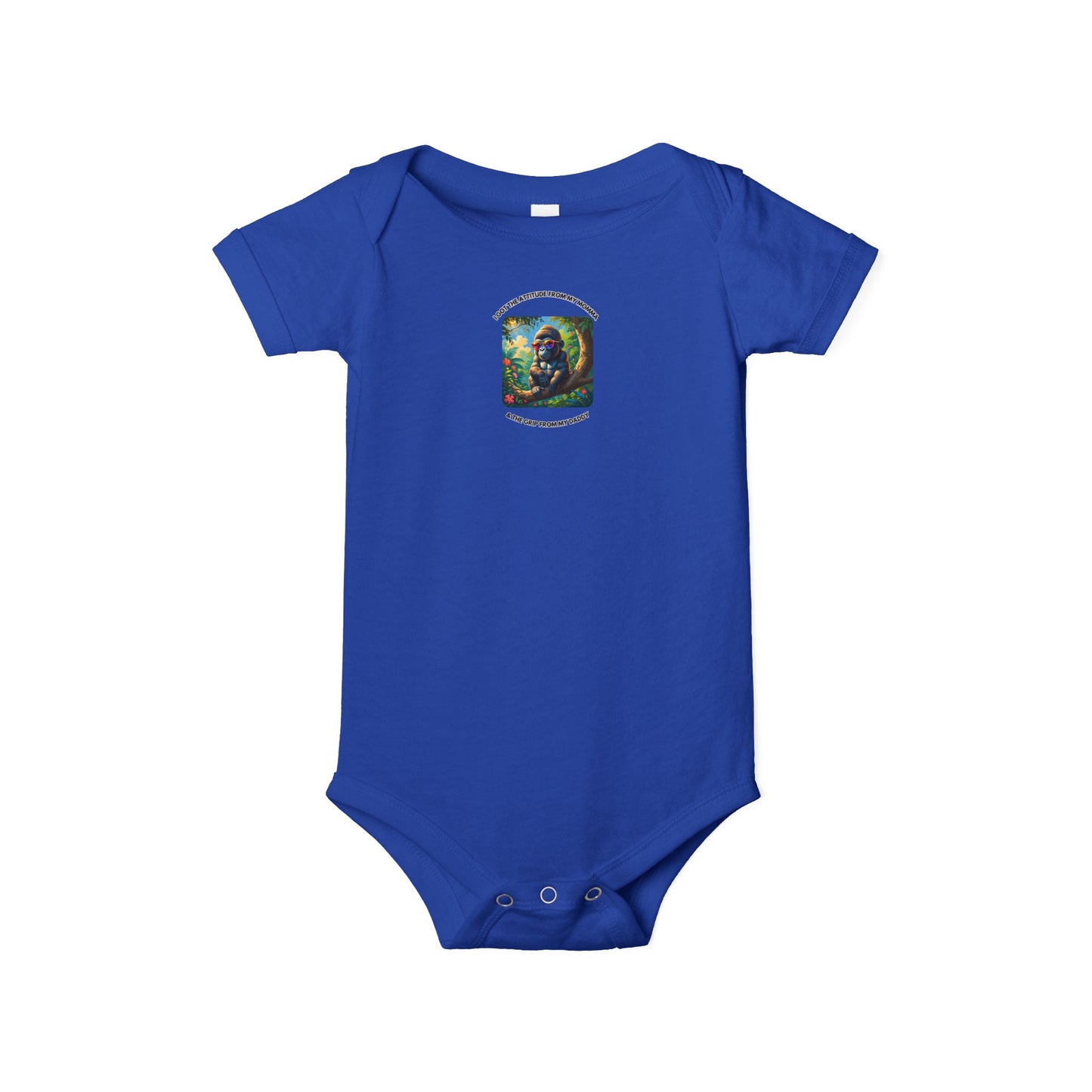 Infant Jersey - One Piece - I Get my Attitude from My Momma & My Grip from My Daddy!