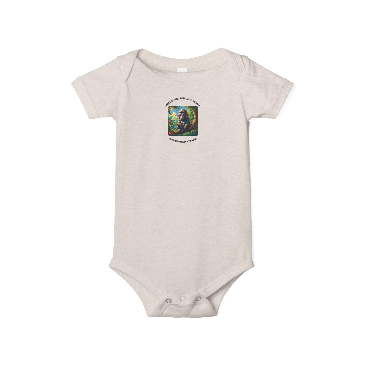 Infant Jersey - One Piece - I Get my Attitude from My Momma & My Grip from My Daddy!