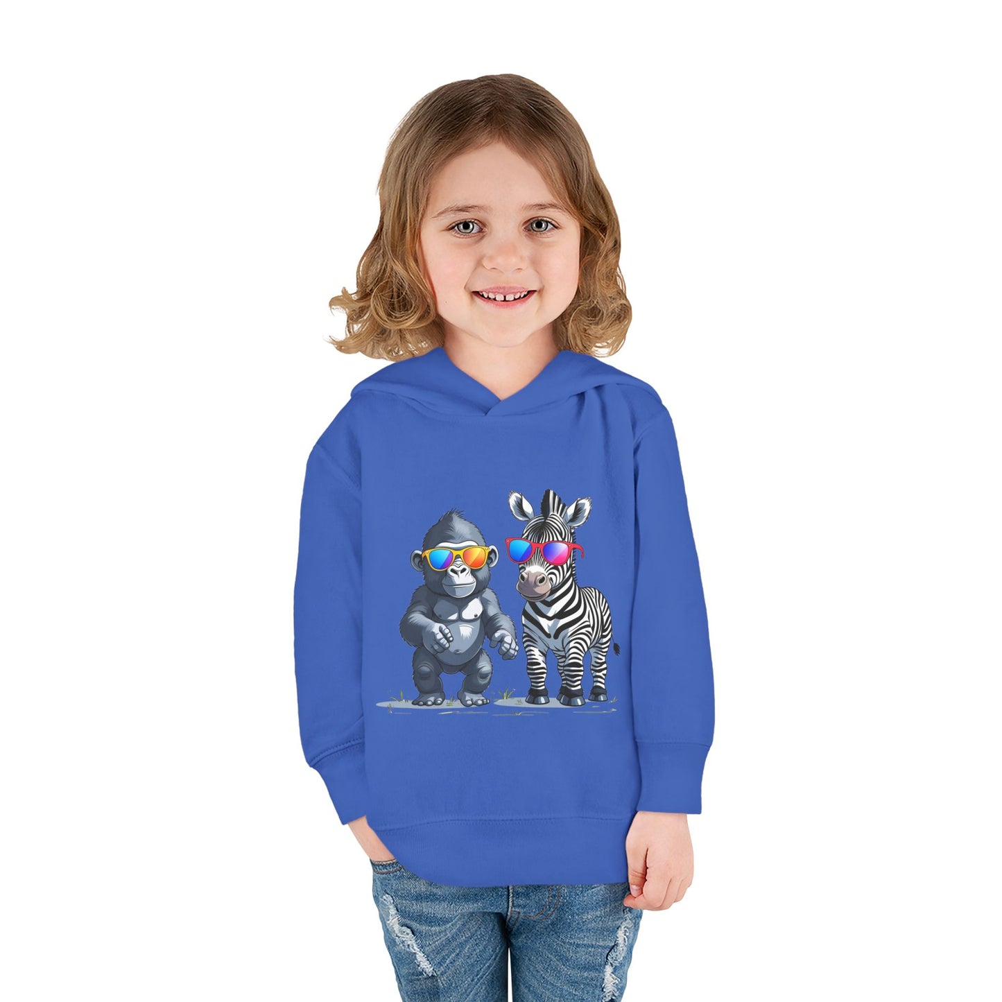 Cool Kids Pullover Hoodie - FUN Gorilla & Zebra Friends