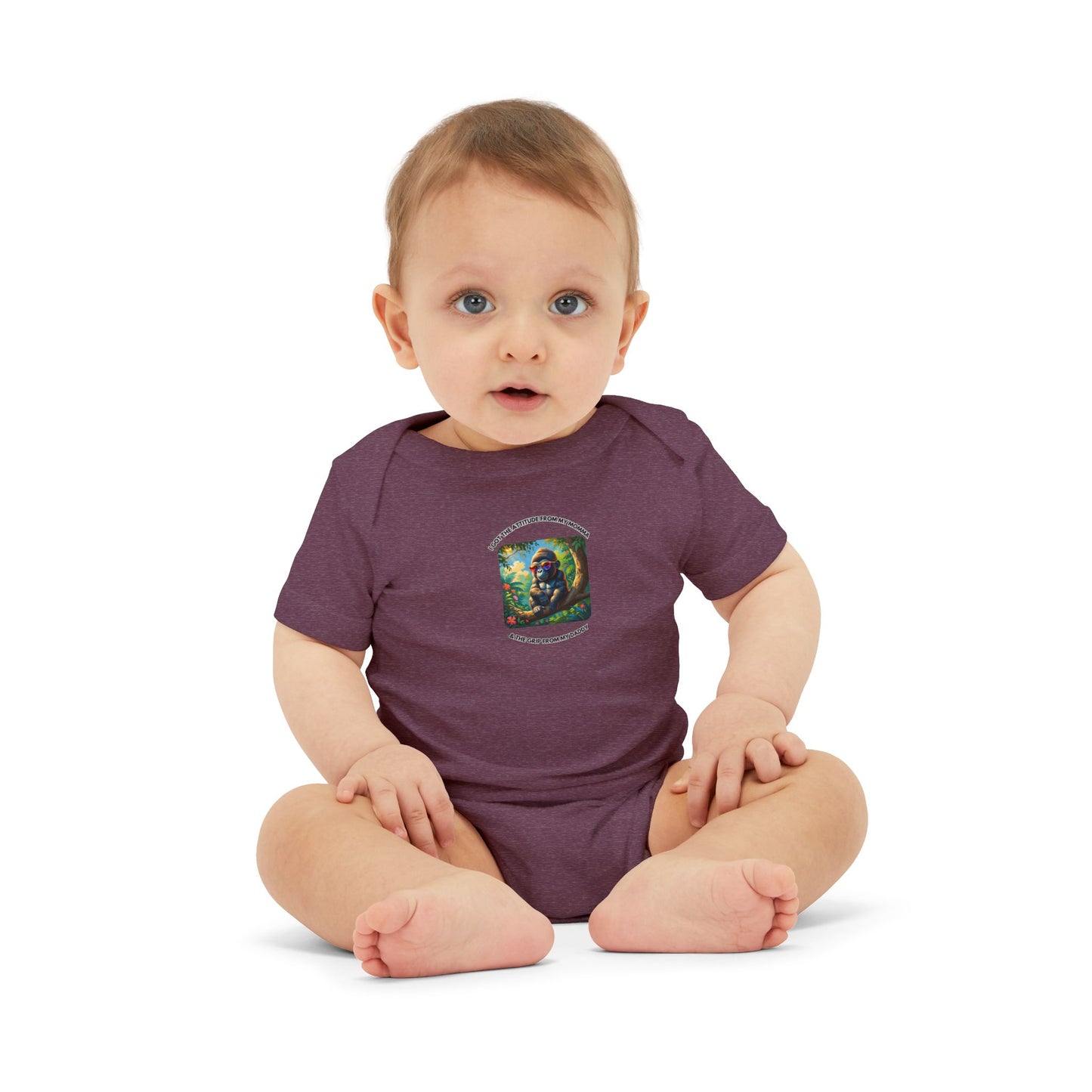 Infant Jersey - One Piece - I Get my Attitude from My Momma & My Grip from My Daddy!