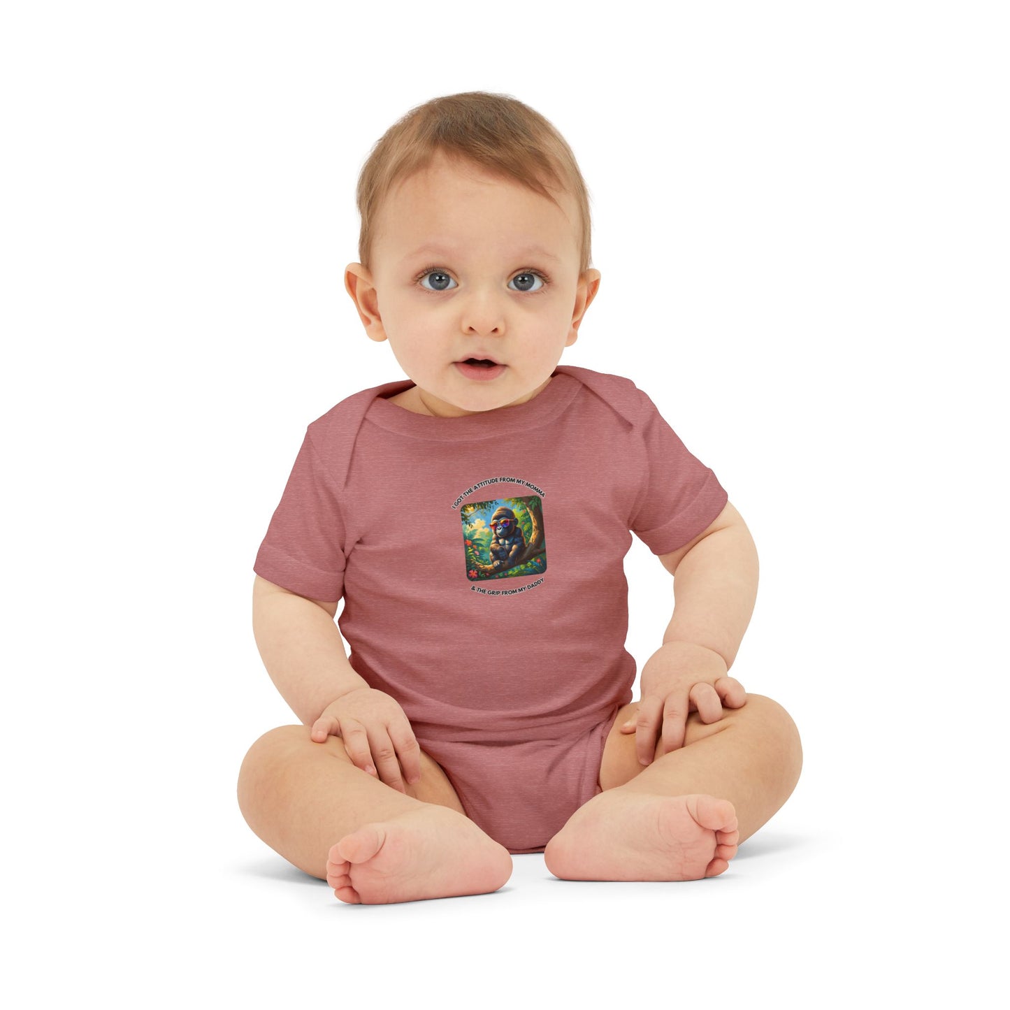 Infant Jersey - One Piece - I Get my Attitude from My Momma & My Grip from My Daddy!