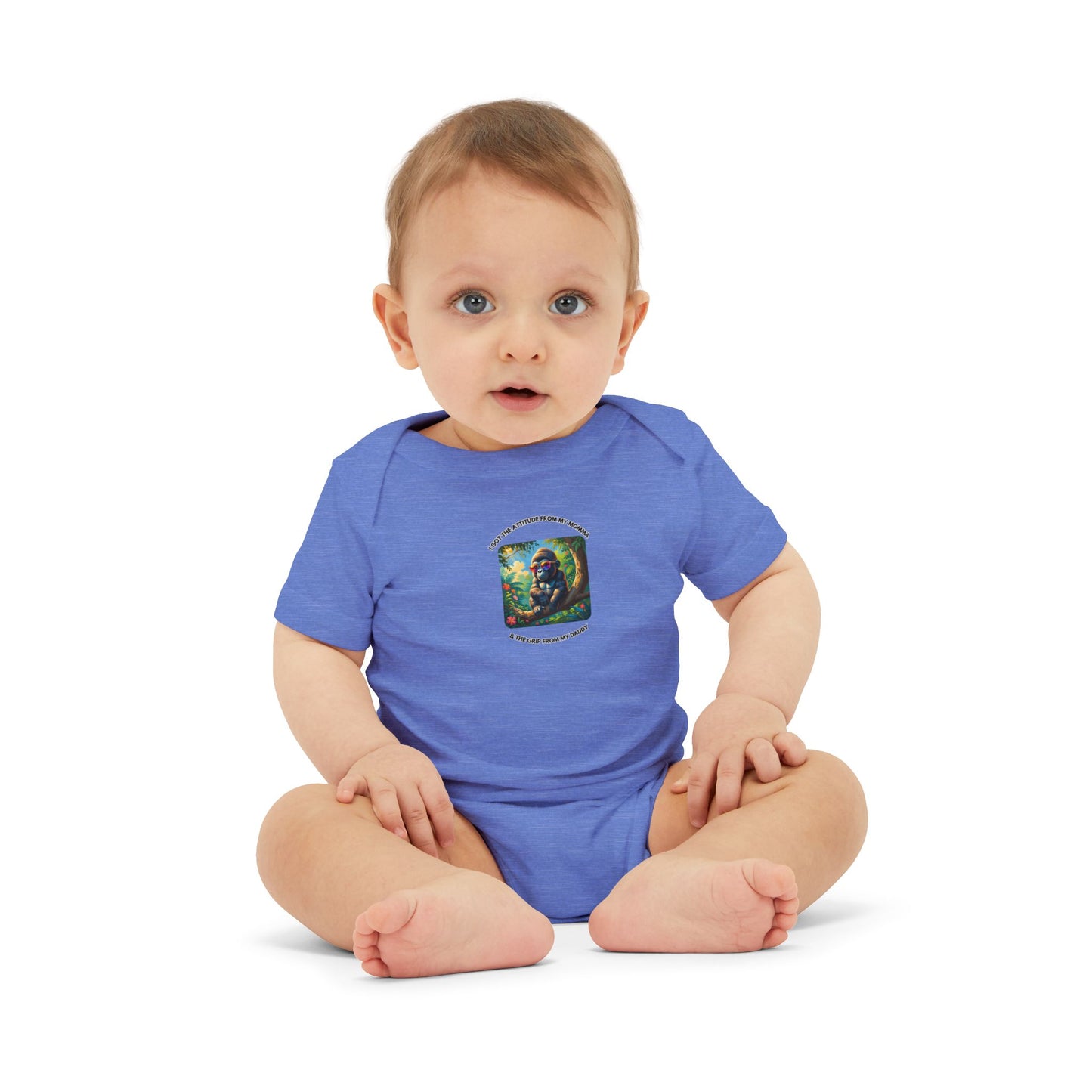 Infant Jersey - One Piece - I Get my Attitude from My Momma & My Grip from My Daddy!