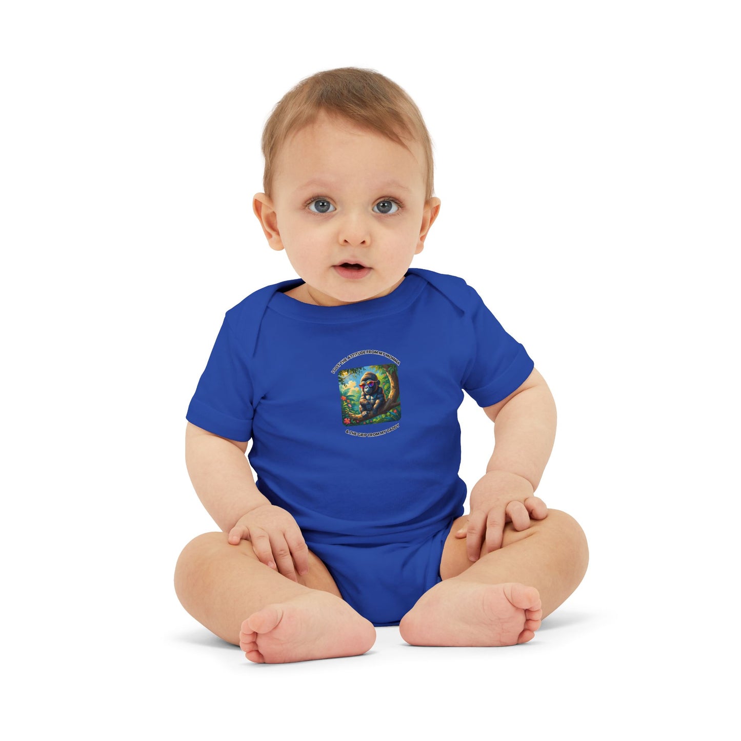 Infant Jersey - One Piece - I Get my Attitude from My Momma & My Grip from My Daddy!