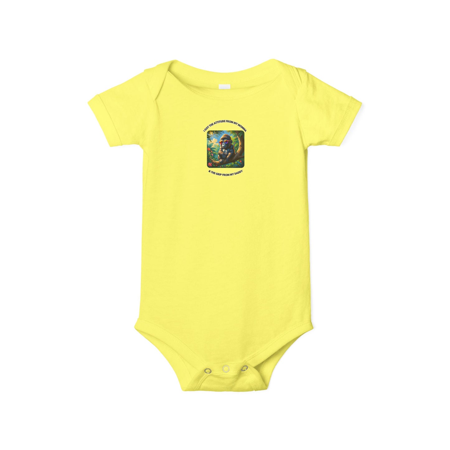 Infant Jersey - One Piece - I Get my Attitude from My Momma & My Grip from My Daddy!
