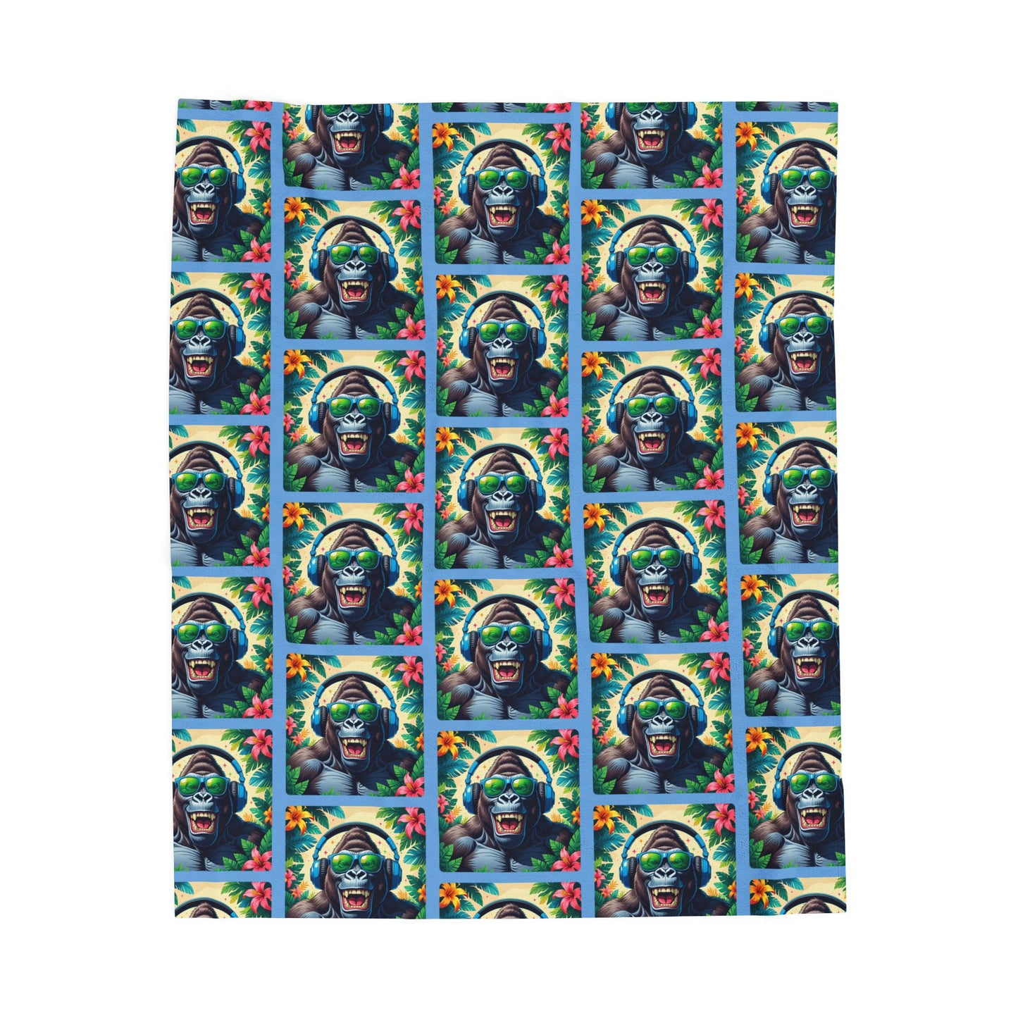 Music Makes Me Happy Velveteen Plush Blanket