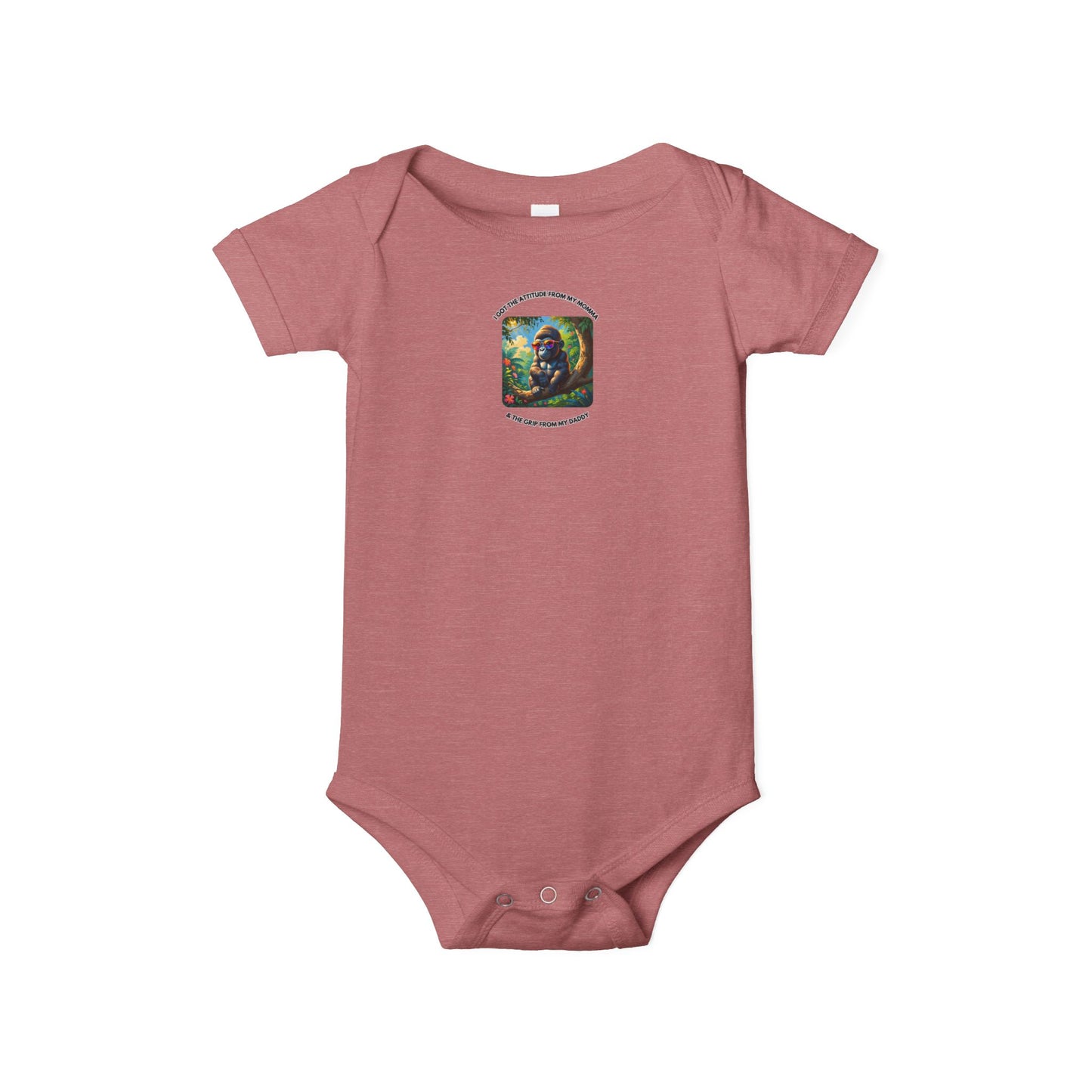 Infant Jersey - One Piece - I Get my Attitude from My Momma & My Grip from My Daddy!