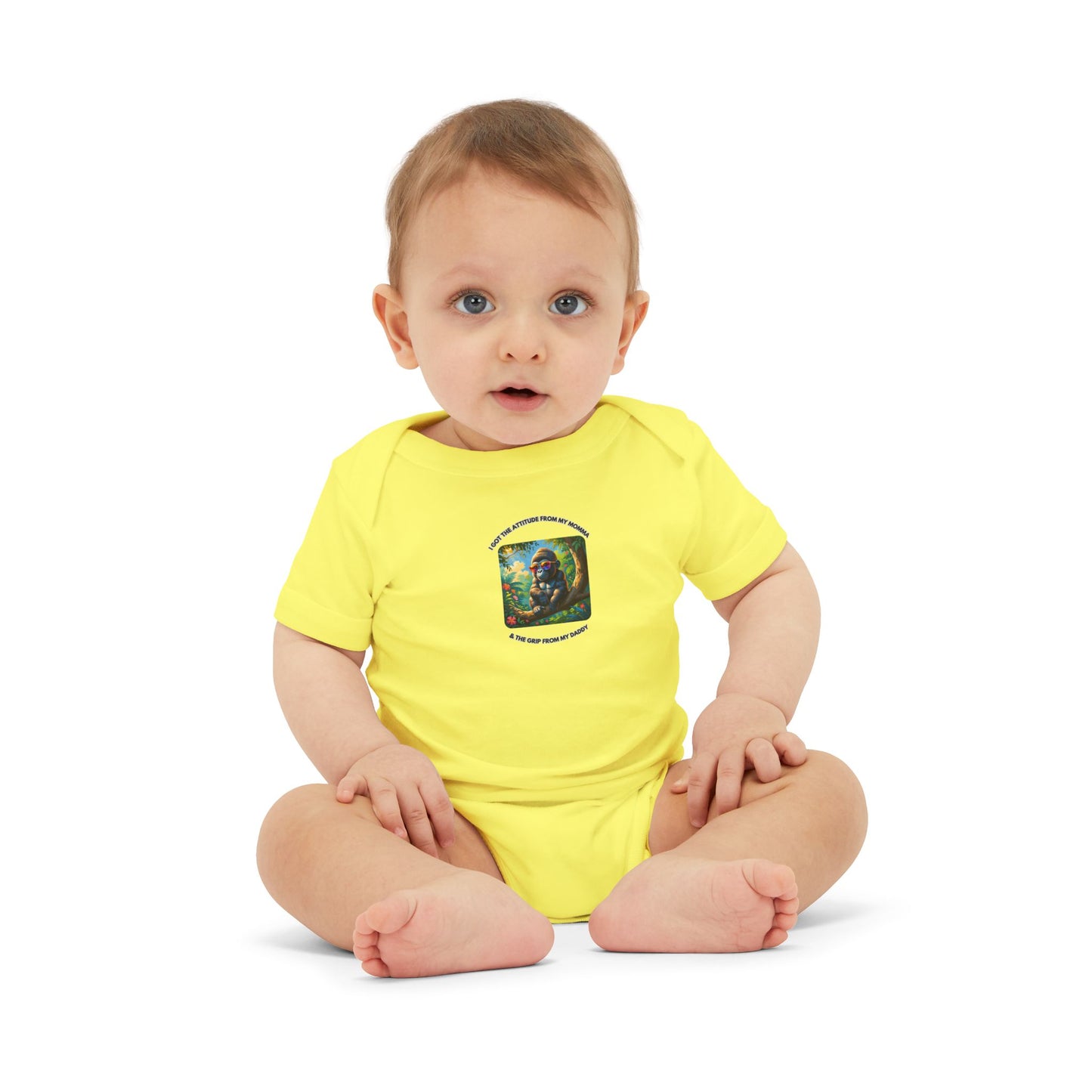 Infant Jersey - One Piece - I Get my Attitude from My Momma & My Grip from My Daddy!