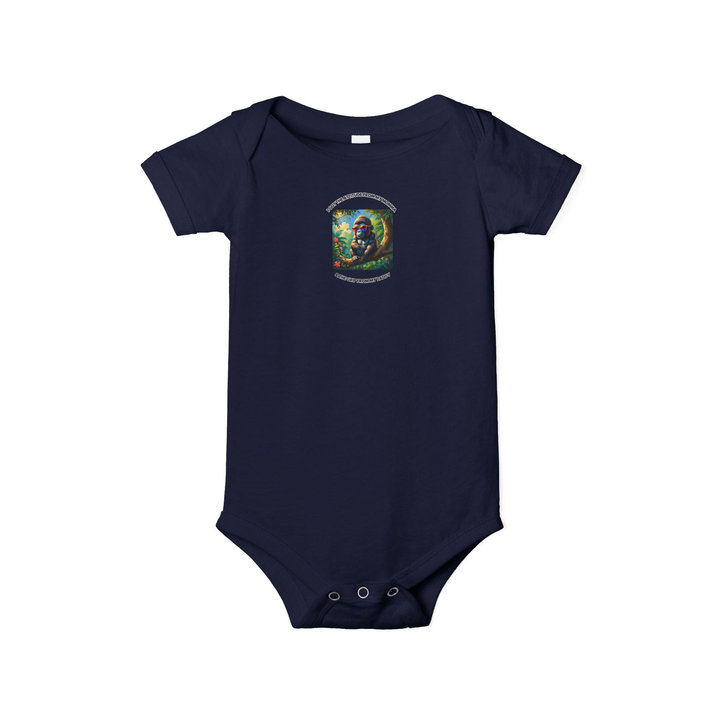 Infant Jersey - One Piece - I Get my Attitude from My Momma & My Grip from My Daddy!