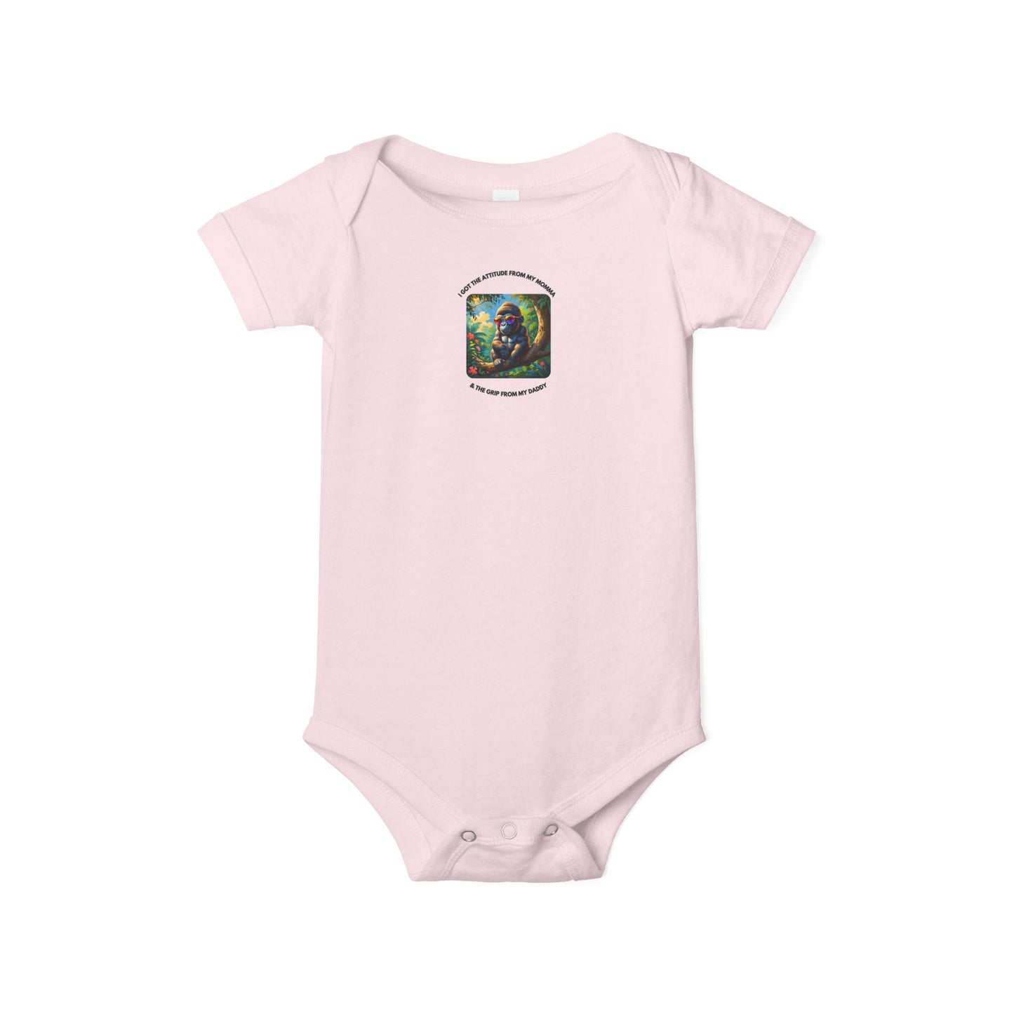Infant Jersey - One Piece - I Get my Attitude from My Momma & My Grip from My Daddy!