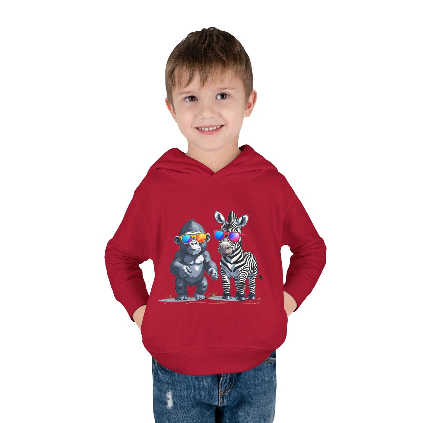 Cool Kids Pullover Hoodie - FUN Gorilla & Zebra Friends