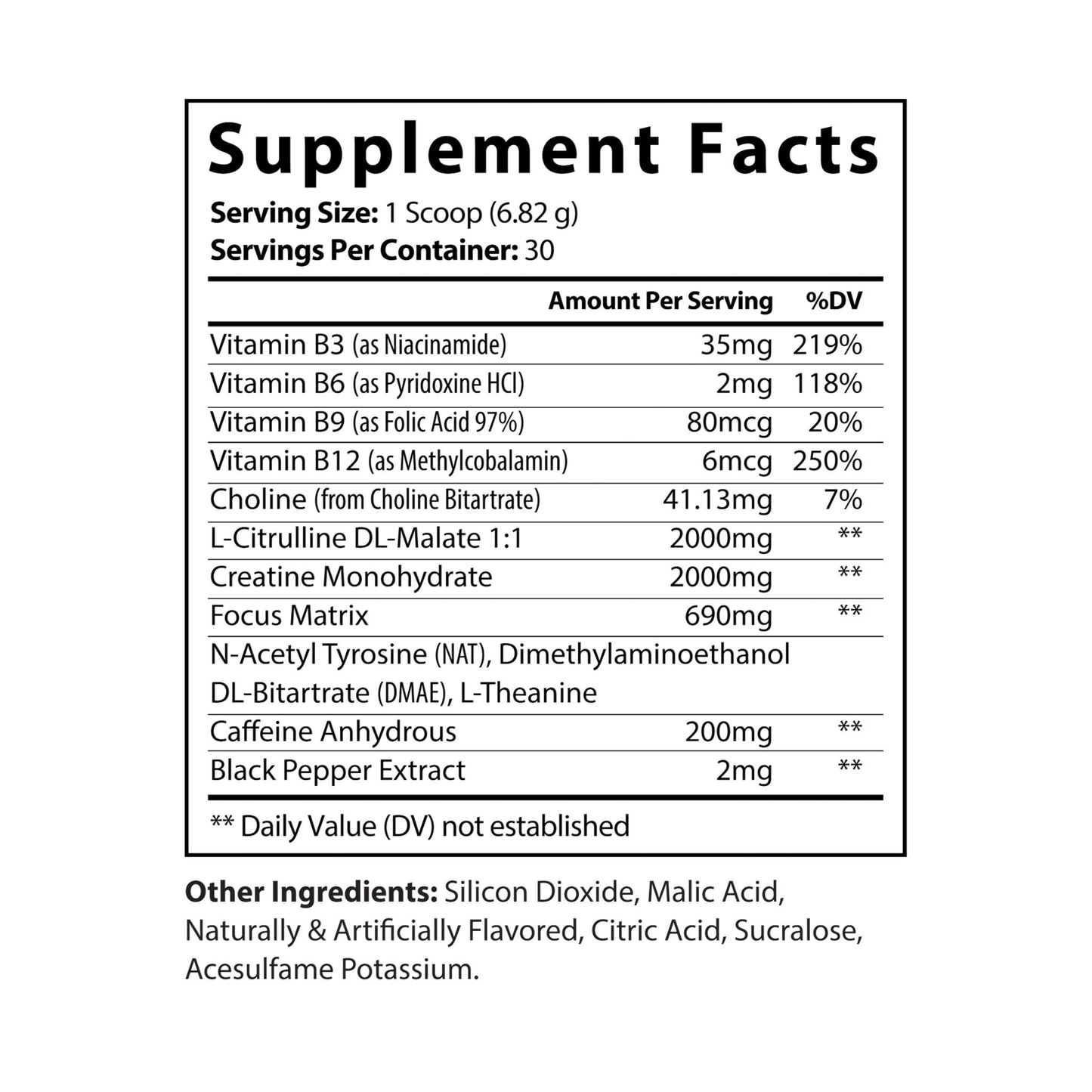 Pre-Workout Supplement - Fruit Punch Flavor - (204g, 7.1oz)