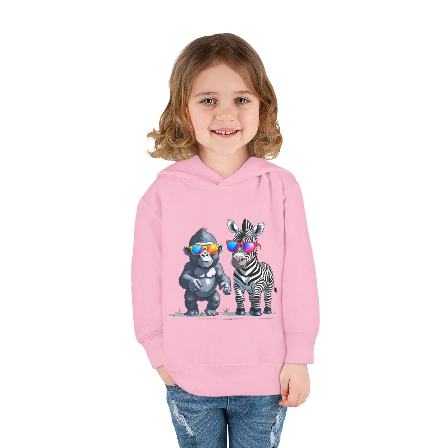 Cool Kids Pullover Hoodie - FUN Gorilla & Zebra Friends