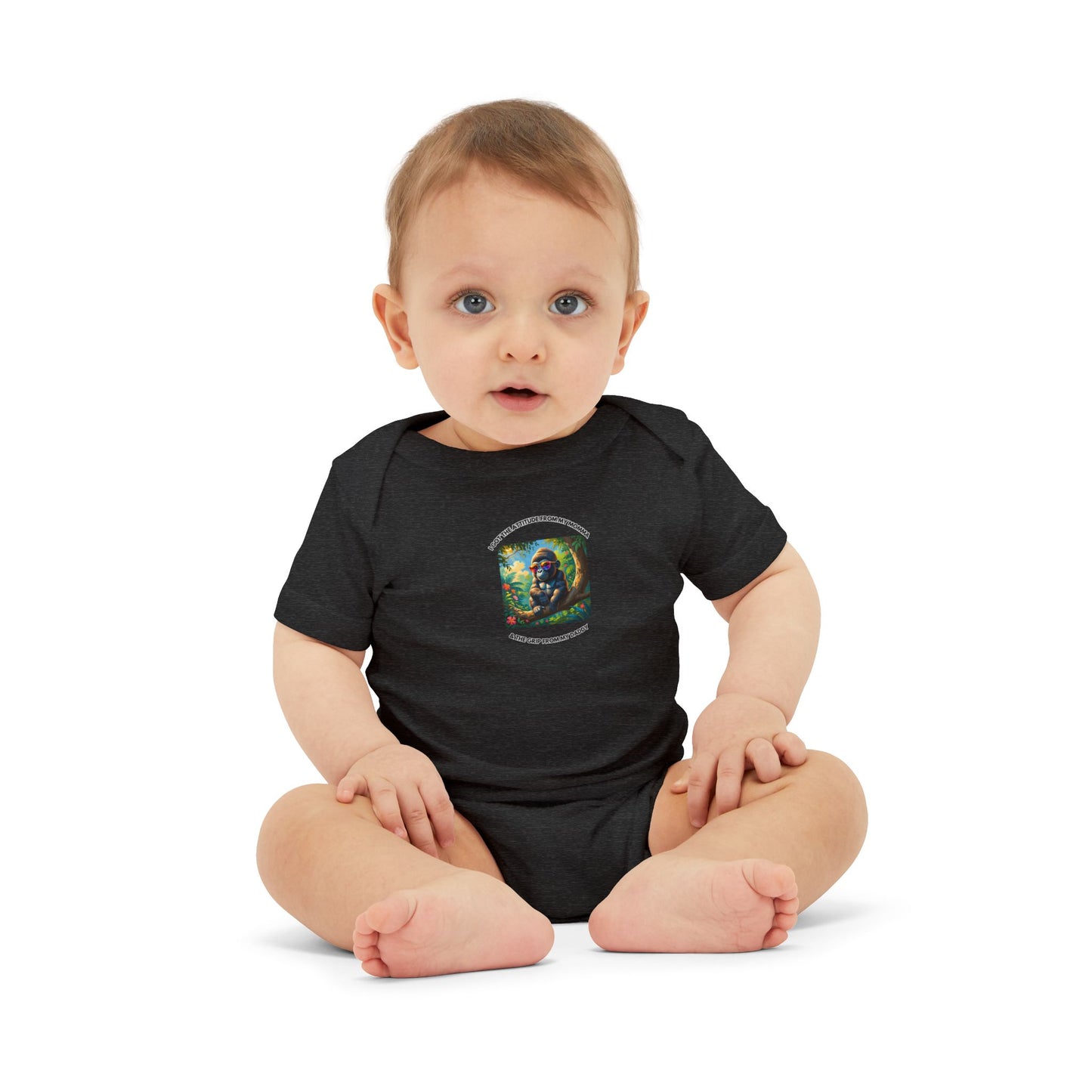 Infant Jersey - One Piece - I Get my Attitude from My Momma & My Grip from My Daddy!