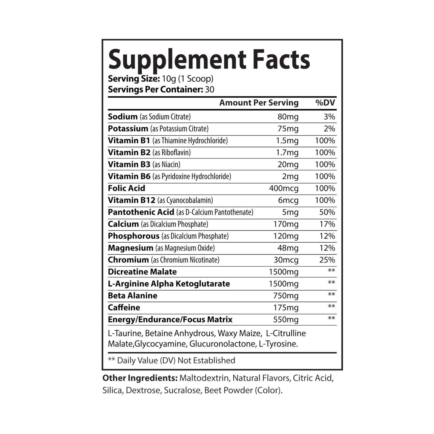 Pre-Workout Supplement - Watermelon Flavor - (300g, 10.58oz)
