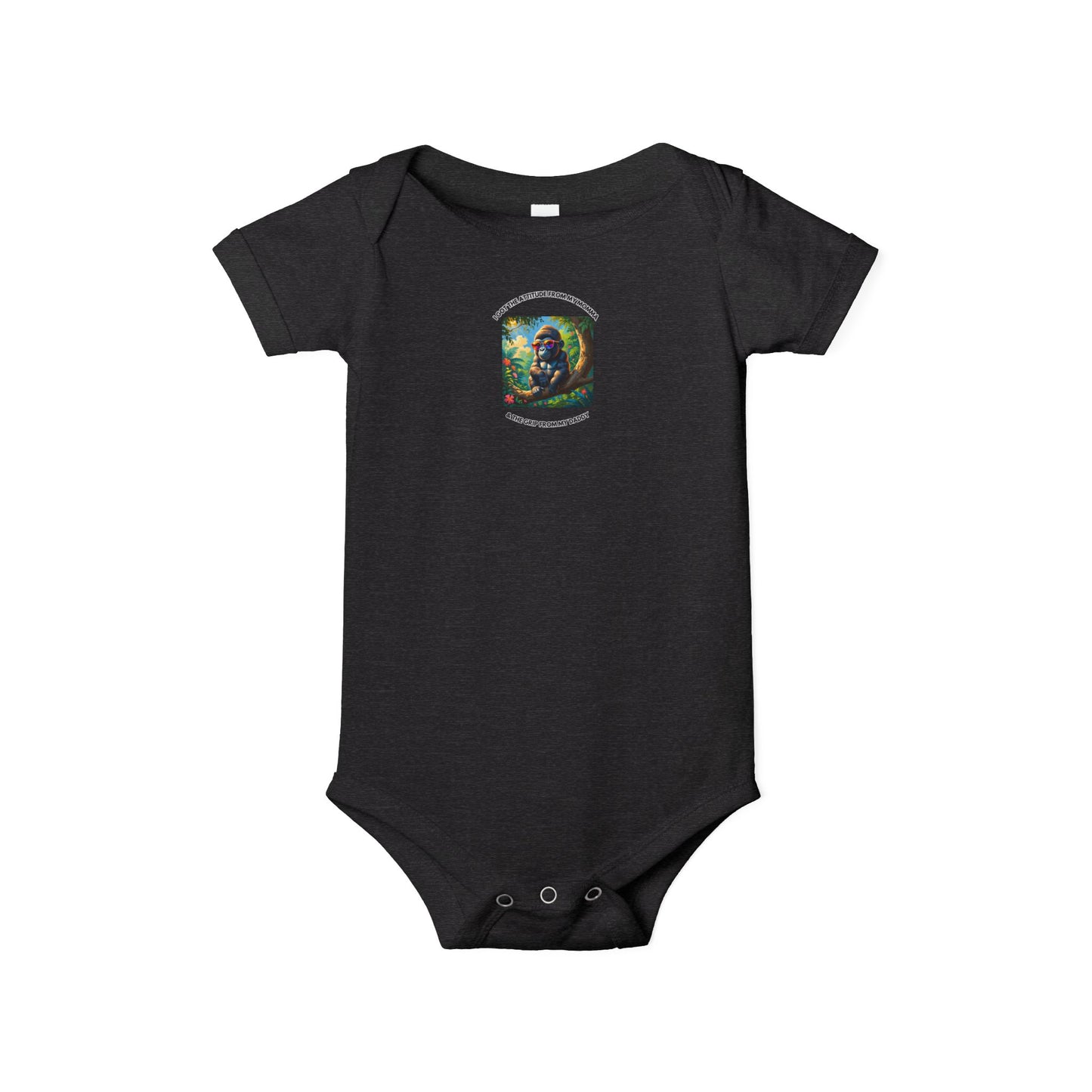 Infant Jersey - One Piece - I Get my Attitude from My Momma & My Grip from My Daddy!
