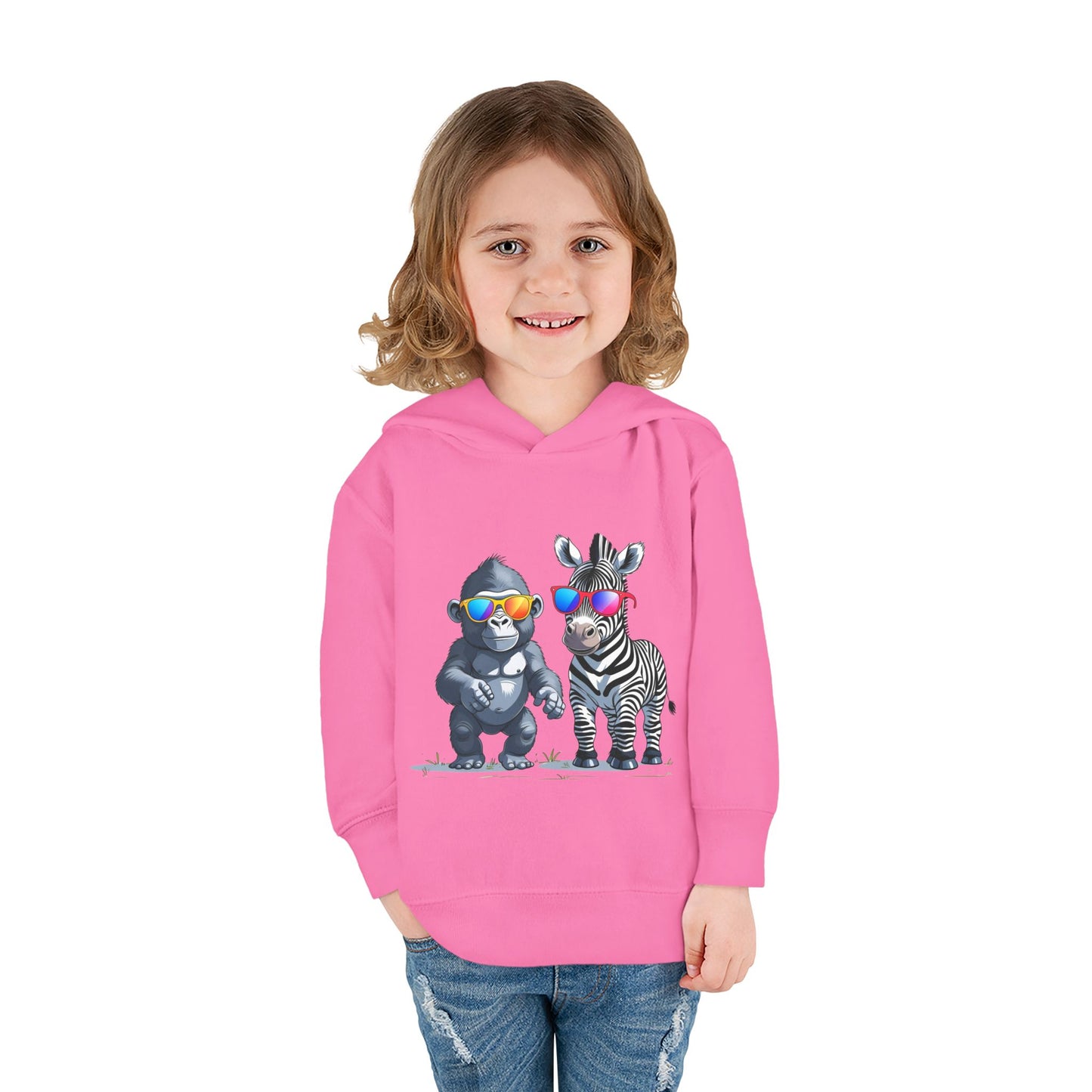 Cool Kids Pullover Hoodie - FUN Gorilla & Zebra Friends