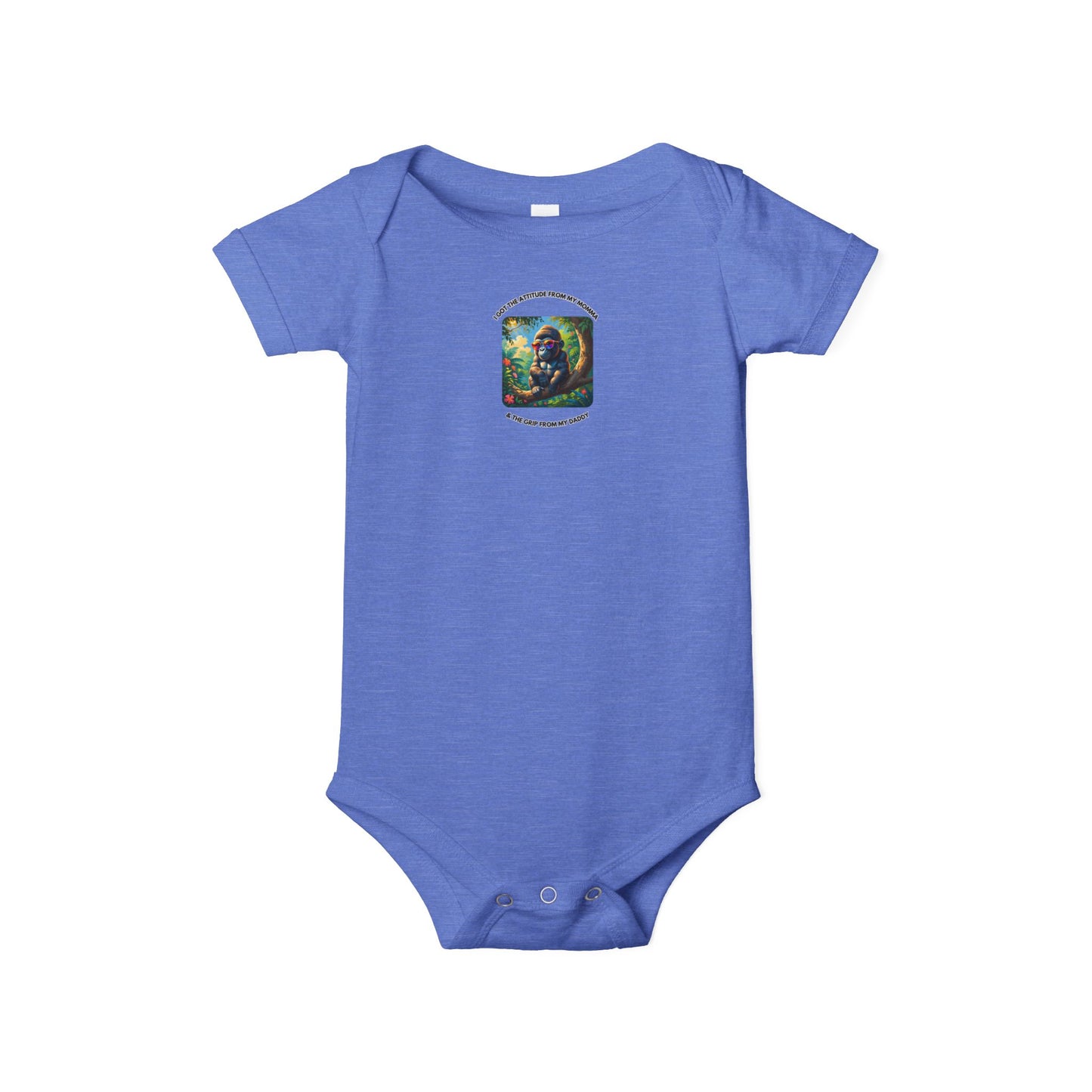 Infant Jersey - One Piece - I Get my Attitude from My Momma & My Grip from My Daddy!