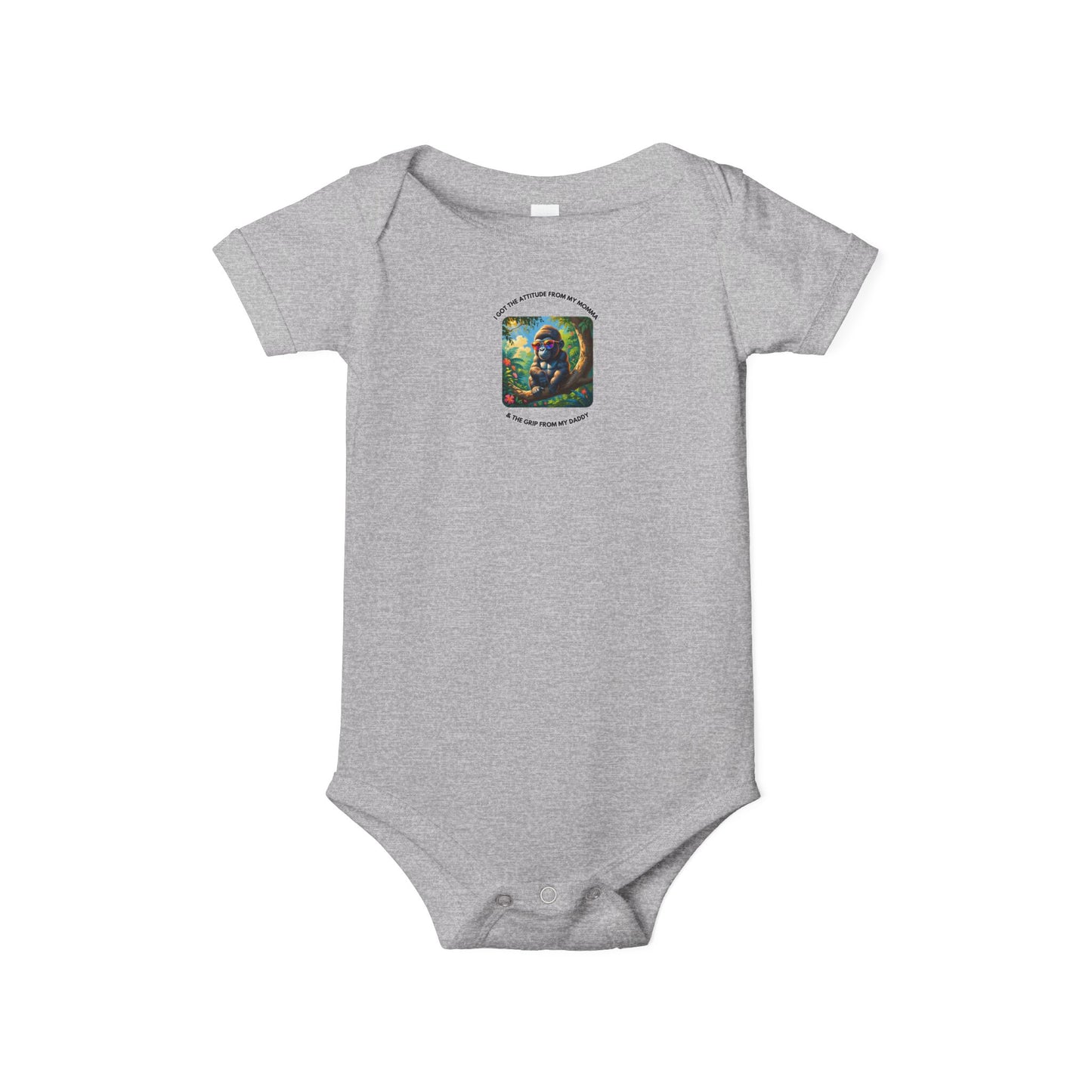 Infant Jersey - One Piece - I Get my Attitude from My Momma & My Grip from My Daddy!