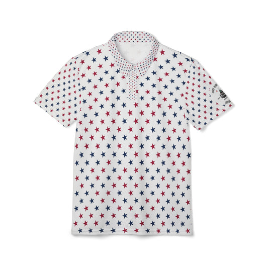 Patriotic Star Print Polo Shirt - Unisex