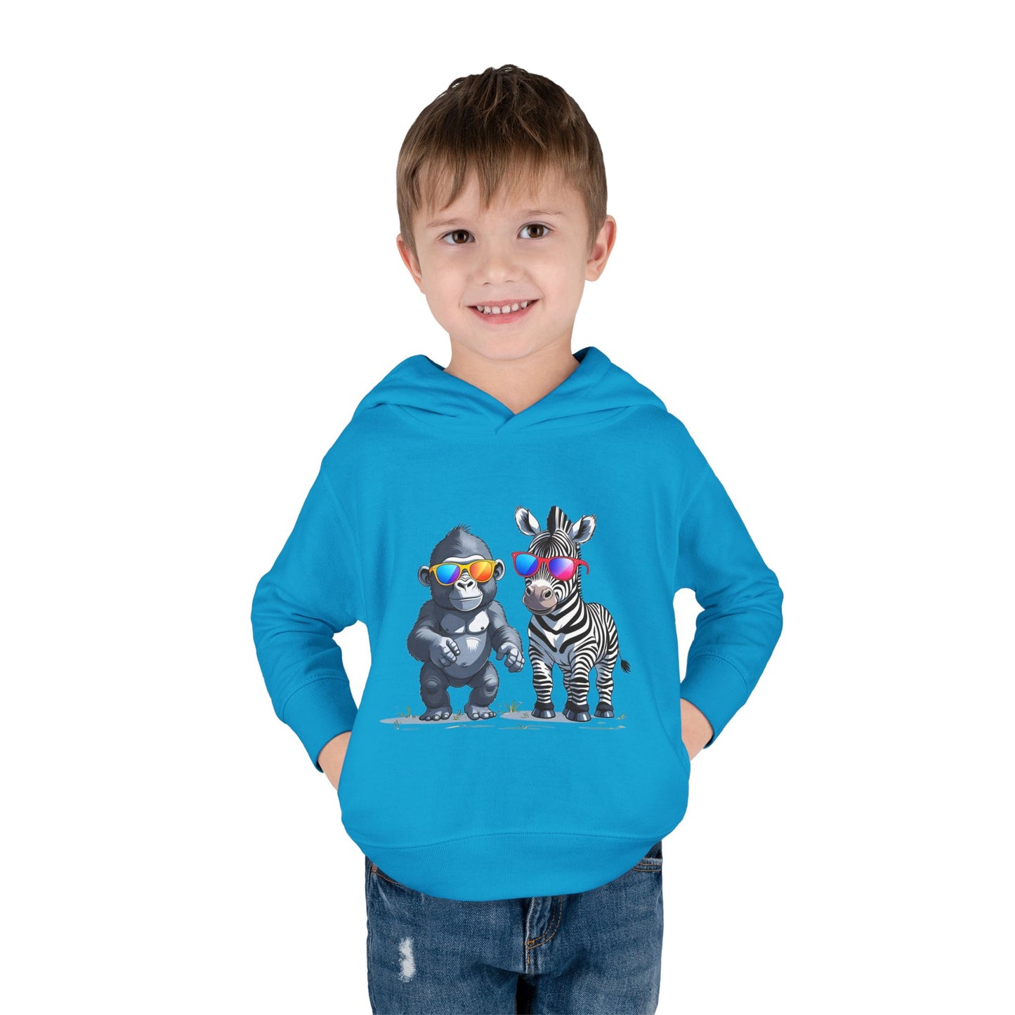 Cool Kids Pullover Hoodie - FUN Gorilla & Zebra Friends