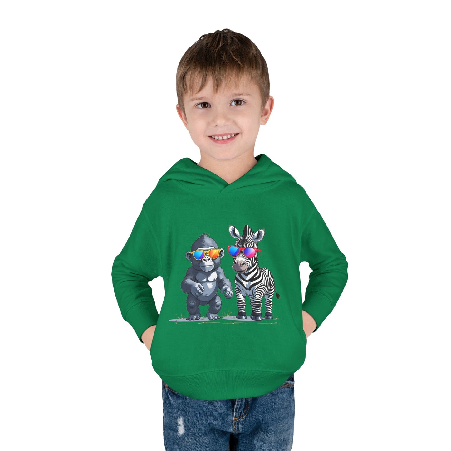 Cool Kids Pullover Hoodie - FUN Gorilla & Zebra Friends