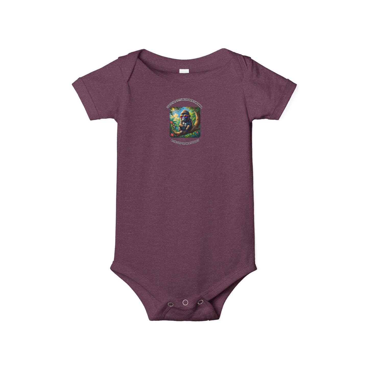 Infant Jersey - One Piece - I Get my Attitude from My Momma & My Grip from My Daddy!